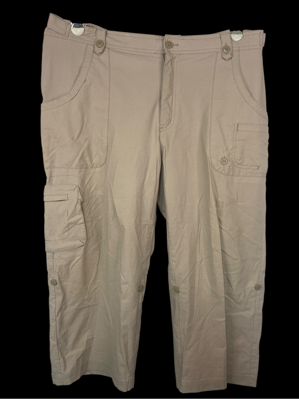 Magellan Sportswear Lightweight Cargo Capris Pants in Khaki Women’s Size 16
